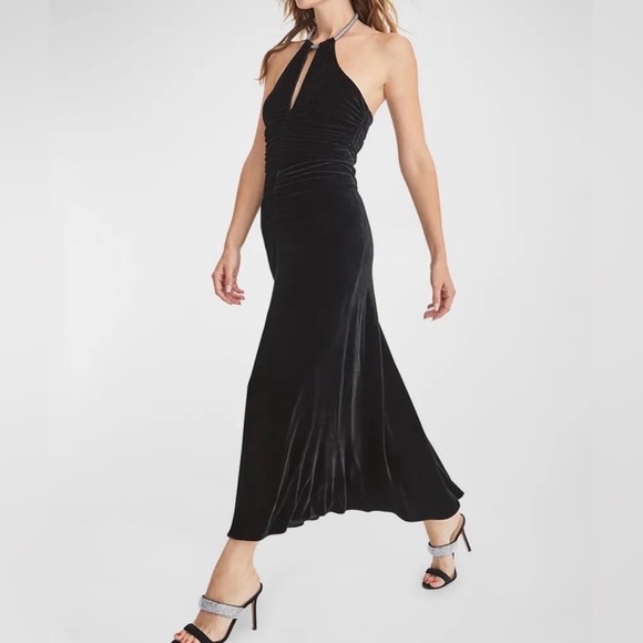 VERONICA BEARD Josette Embellished Velvet Midi Dress - Picture 1 of 10